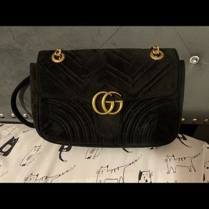 Velvet black bag